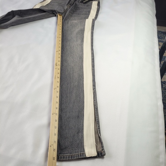 NWT Blank NYC The Cooper Women's Gray Jeans with Cream Stripes size 25 - Picture 4 of 14